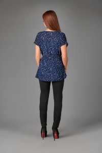 Блузка Ф 214/1 (россыпь звезд на т.-синем)